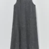 Abito a grembiule in twill di lino e cotone