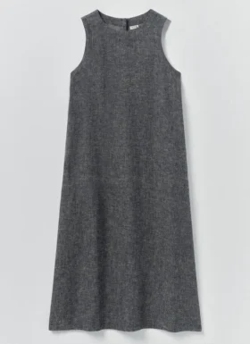 Abito a grembiule in twill di lino e cotone