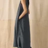 Abito a grembiule in twill di lino e cotone