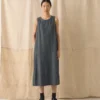 Abito a grembiule in twill di lino e cotone