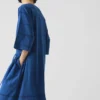 Abito in cotone a righe stile canovaccio Abito in cotone a righe stile canovaccio