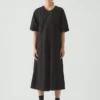 Abito in twill di cotone con laccio in vita Abito in twill di cotone con laccio in vita