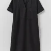 Abito smock in cotone e lino