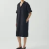 Abito smock in cotone e lino