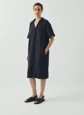 Abito smock in cotone e lino
