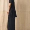 Abito T-shirt in maglia di lino e cotone