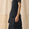 Abito T-shirt in maglia di lino e cotone
