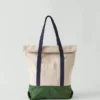 Borsa con chiusura a rotolo in tela di cotone Borsa con chiusura a rotolo in tela di cotone