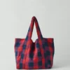 Borsa in lino a quadretti Borsa in lino a quadretti