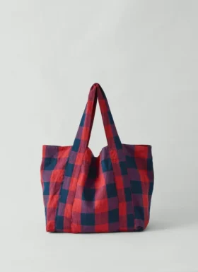 Borsa in lino a quadretti