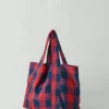 Borsa in lino a quadretti Borsa in lino a quadretti