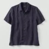 Camicia a maniche corte in lino in pantaloncini