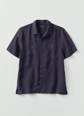 Camicia a maniche corte in lino in pantaloncini