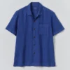 Camicia a maniche corte in lino in pantaloncini