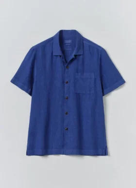 Camicia a maniche corte in lino in pantaloncini