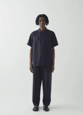 Camicia a maniche corte in lino in pantaloncini