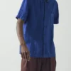 Camicia a maniche corte in lino in pantaloncini