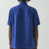Camicia a maniche corte in lino in pantaloncini