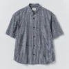 Camicia in cotone a righe con tintura naturale Camicia in cotone a righe con tintura naturale