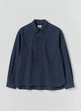 Camicia in cotone a righe ferroviarie