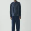 Camicia in cotone a righe ferroviarie