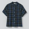 Camicia in cotone e lino a quadri
