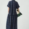 Camicia in cotone e lino a quadri