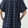 Camicia in cotone e lino a quadri