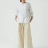 Camicia in cotone Oxford con collo rotondo Camicia in cotone Oxford con collo rotondo