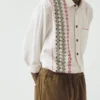 Camicia in cotone ricamata a punto croce Camicia in cotone ricamata a punto croce