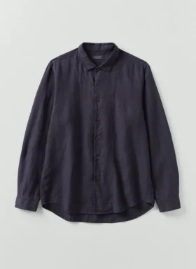 Camicia in lino con bottone ad anello