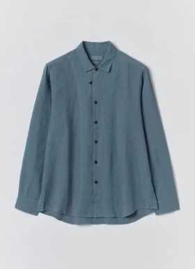 Camicia in lino con bottone ad anello