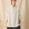 Camicia in lino con mezza abbottonatura Camicia in lino con mezza abbottonatura