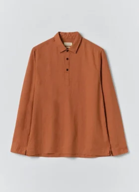 Camicia in lino con mezza abbottonatura