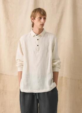 Camicia in lino con mezza abbottonatura Camicia in lino con mezza abbottonatura