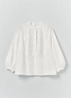 Camicia in voile di cotone ricamato