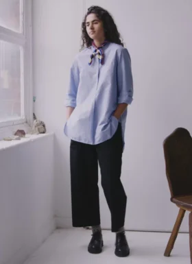 Camicia lunga in cotone Oxford Taro