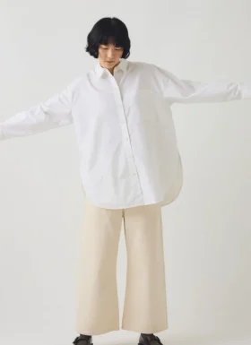 Camicia lunga oversize in cotone Oxford