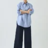 Camicia lunga oversize in cotone Oxford Camicia lunga oversize in cotone Oxford