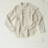 Camicia pullover a righe con collo alla coreana Camicia pullover a righe con collo alla coreana