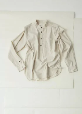 Camicia pullover a righe con collo alla coreana