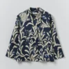 Camicia squadrata con stampa di stoviglie Camicia squadrata con stampa di stoviglie