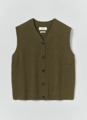Canotta in lana e cashmere con scollo a V