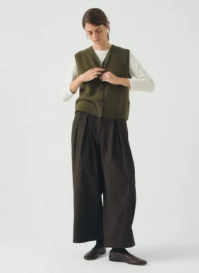 Canotta in lana e cashmere con scollo a V