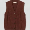 Canotta in maglia fine di cotone e lino