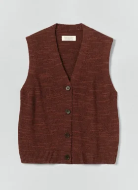 Canotta in maglia fine di cotone e lino