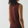 Canotta in maglia fine di cotone e lino