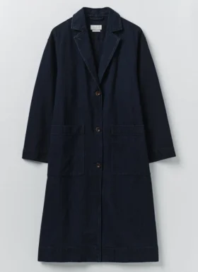 Cappotto in denim giapponese con spalle scese