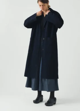 Cappotto in denim giapponese con spalle scese