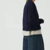 Cardigan con tasche applicate in lana e lino Cardigan con tasche applicate in lana e lino